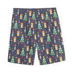 Christmas Boston Terrier And Corgi Print Men's Sports Shorts