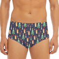 Christmas Boston Terrier And Corgi Print Men's Triangle Swim Briefs
