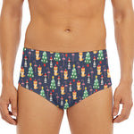 Christmas Boston Terrier And Corgi Print Men's Triangle Swim Briefs