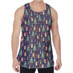 Christmas Boston Terrier And Corgi Print Men's Velvet Tank Top