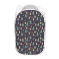 Christmas Boston Terrier And Corgi Print Mesh Laundry Hamper