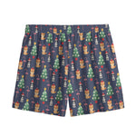 Christmas Boston Terrier And Corgi Print Mesh Shorts