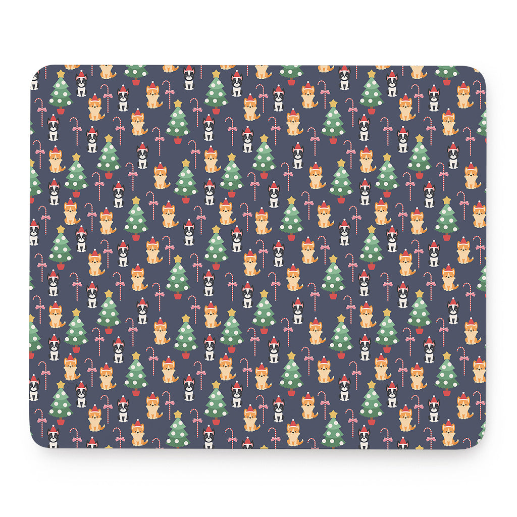 Christmas Boston Terrier And Corgi Print Mouse Pad