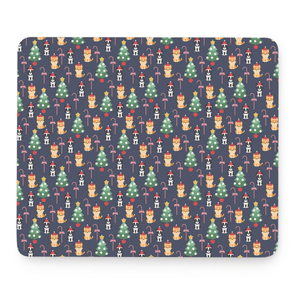Christmas Boston Terrier And Corgi Print Mouse Pad