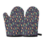 Christmas Boston Terrier And Corgi Print Oven Mitts