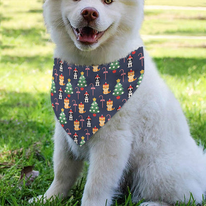 Christmas Boston Terrier And Corgi Print Over The Collar Dog Bandana