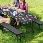 Christmas Boston Terrier And Corgi Print Picnic Table Cover