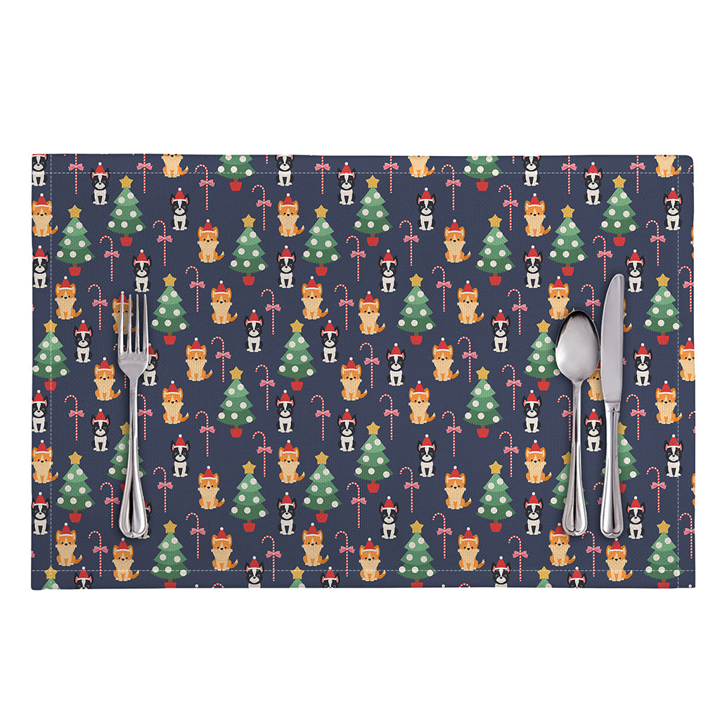 Christmas Boston Terrier And Corgi Print Placemat