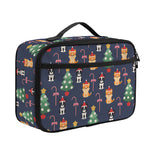 Christmas Boston Terrier And Corgi Print Portable Lunch Bag