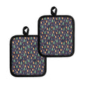 Christmas Boston Terrier And Corgi Print Pot Holders