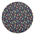 Christmas Boston Terrier And Corgi Print Round Blanket