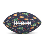 Christmas Boston Terrier And Corgi Print Rugby Ball