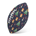 Christmas Boston Terrier And Corgi Print Rugby Ball