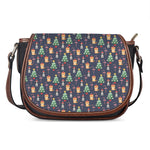 Christmas Boston Terrier And Corgi Print Saddle Bag