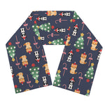 Christmas Boston Terrier And Corgi Print Scarf