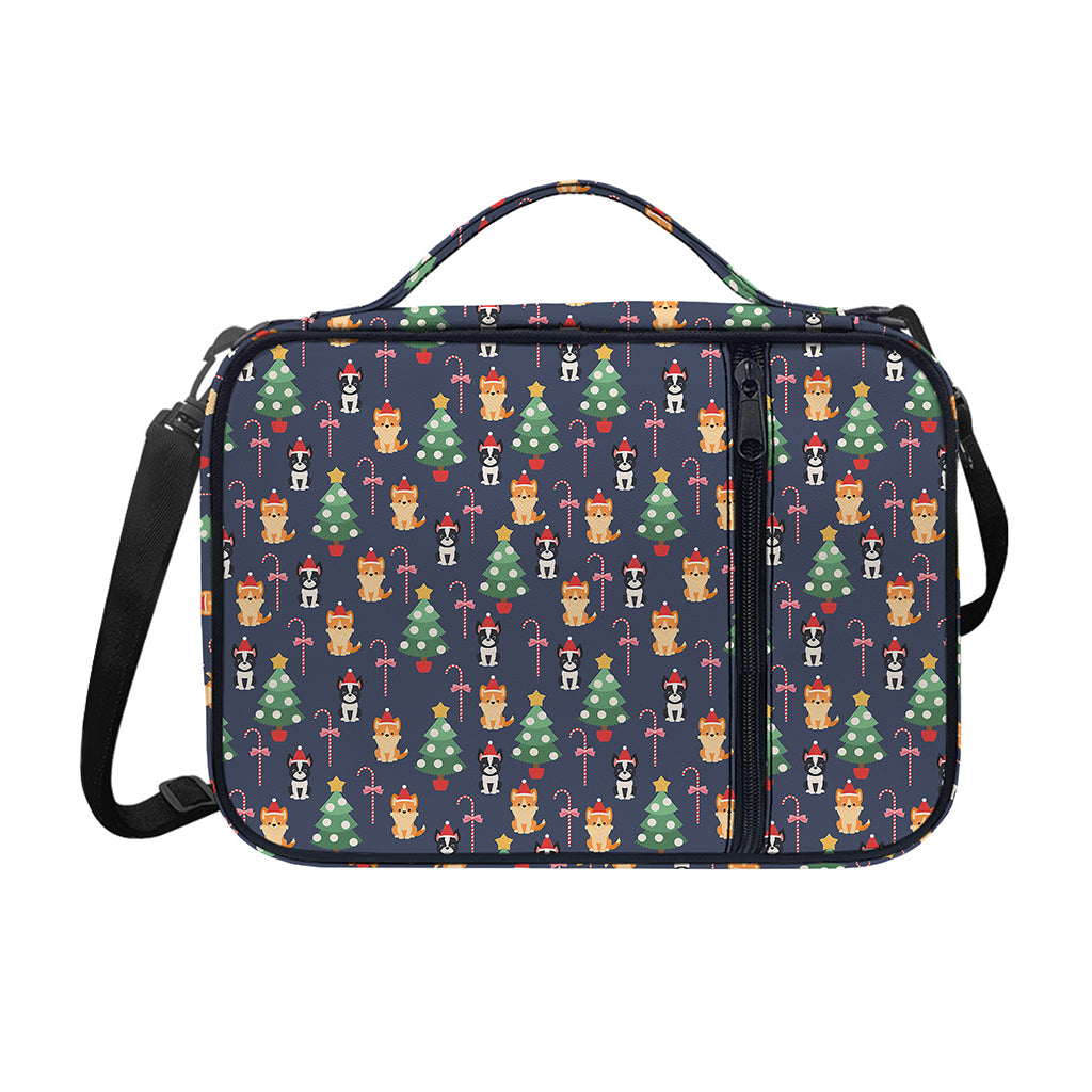 Christmas Boston Terrier And Corgi Print Shoulder Strap Bible Bag