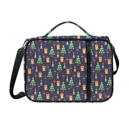 Christmas Boston Terrier And Corgi Print Shoulder Strap Bible Bag