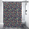 Christmas Boston Terrier And Corgi Print Shower Curtain