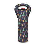 Christmas Boston Terrier And Corgi Print Single Neoprene Wine Tote