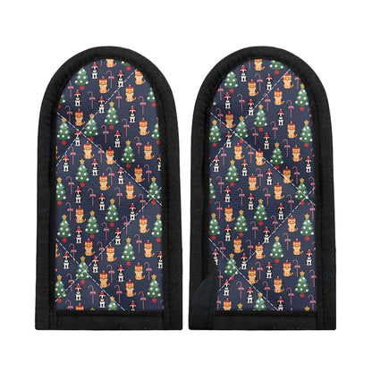 Christmas Boston Terrier And Corgi Print Skillet Handle Cover