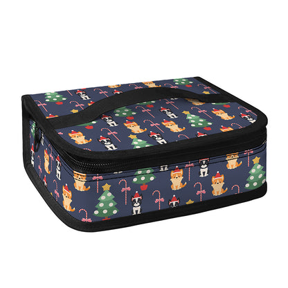 Christmas Boston Terrier And Corgi Print Small Lunch Bag
