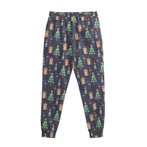 Christmas Boston Terrier And Corgi Print Sweatpants