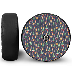 Christmas Boston Terrier And Corgi Print Tire Cover With Camera Hole