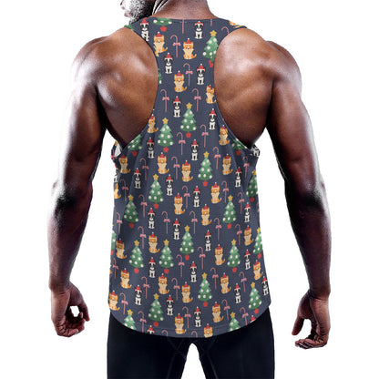 Christmas Boston Terrier And Corgi Print Training Tank Top