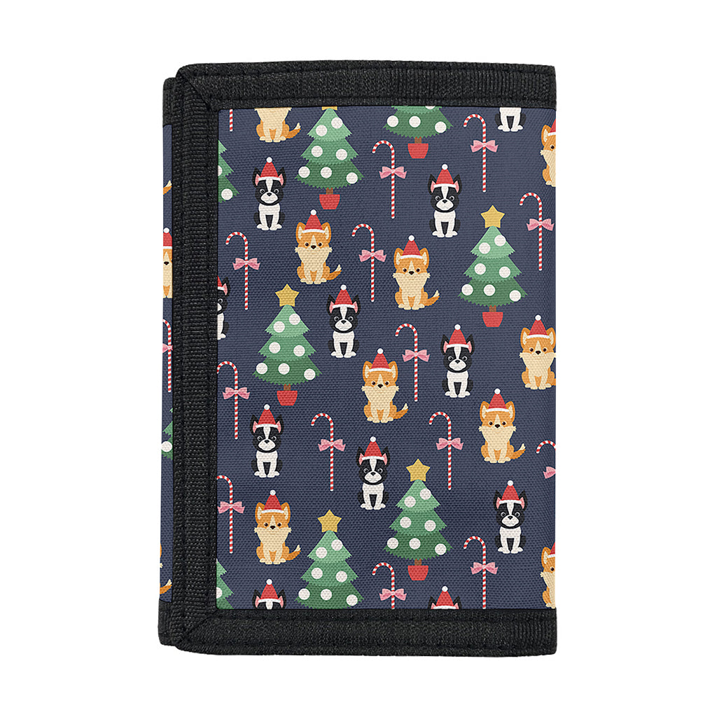 Christmas Boston Terrier And Corgi Print Trifold Wallet