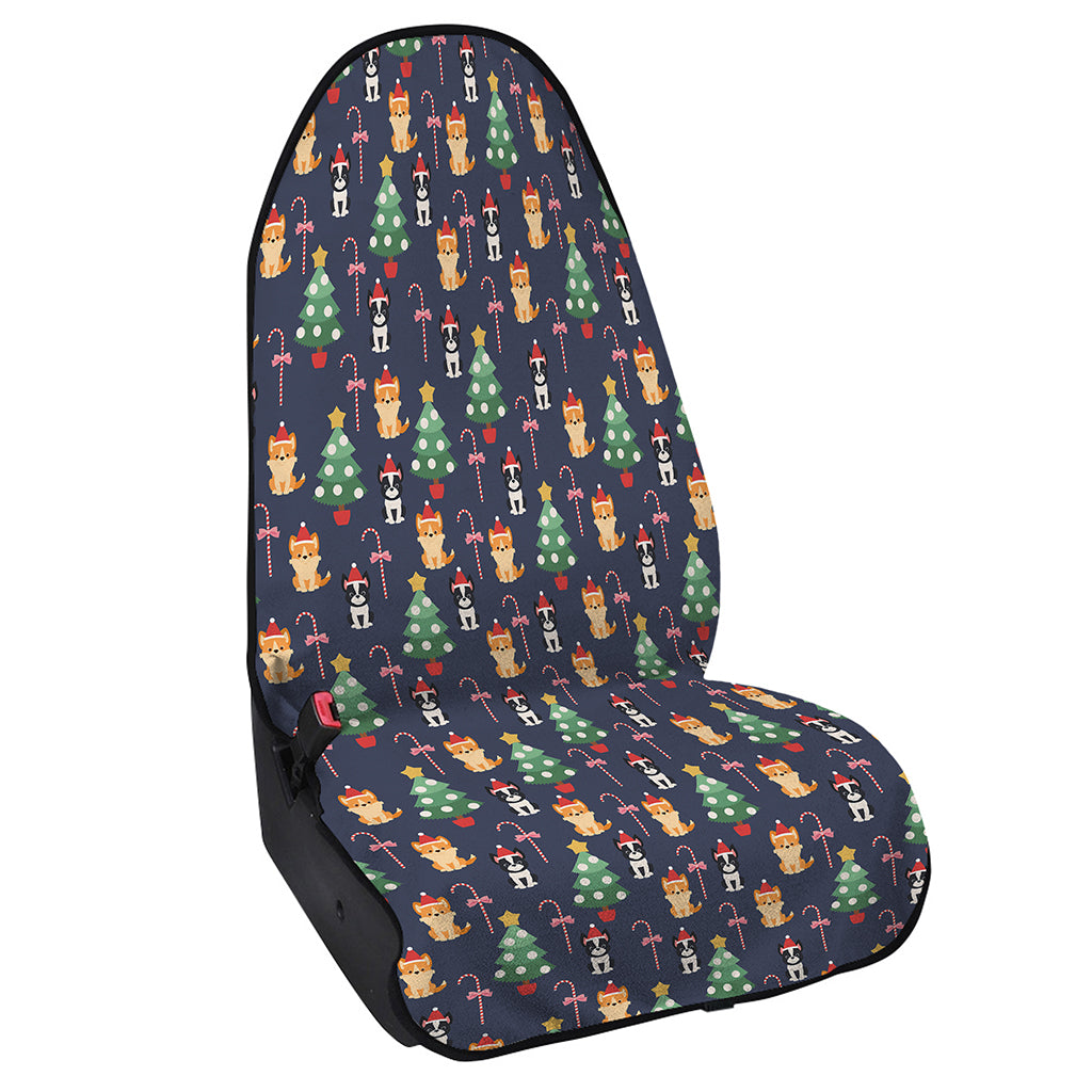 Christmas Boston Terrier And Corgi Print Waterproof Car Seat Cover