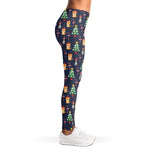 Christmas Boston Terrier And Corgi Print Women's Leggings