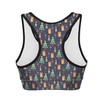 Christmas Boston Terrier And Corgi Print Women's Sports Bra