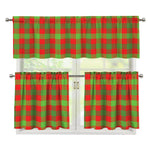 Christmas Buffalo Plaid Print 3 Piece Kitchen Curtains
