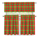 Christmas Buffalo Plaid Print 3 Piece Kitchen Curtains