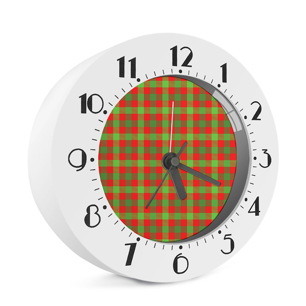 Christmas Buffalo Plaid Print Alarm Clock