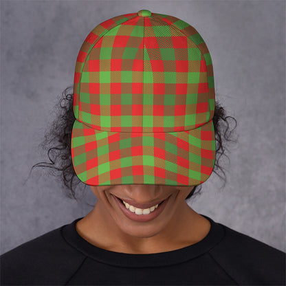 Christmas Buffalo Plaid Print Baseball Cap