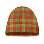 Christmas Buffalo Plaid Print Beanie