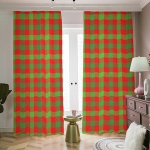 Christmas Buffalo Plaid Print Blackout Pencil Pleat Curtains