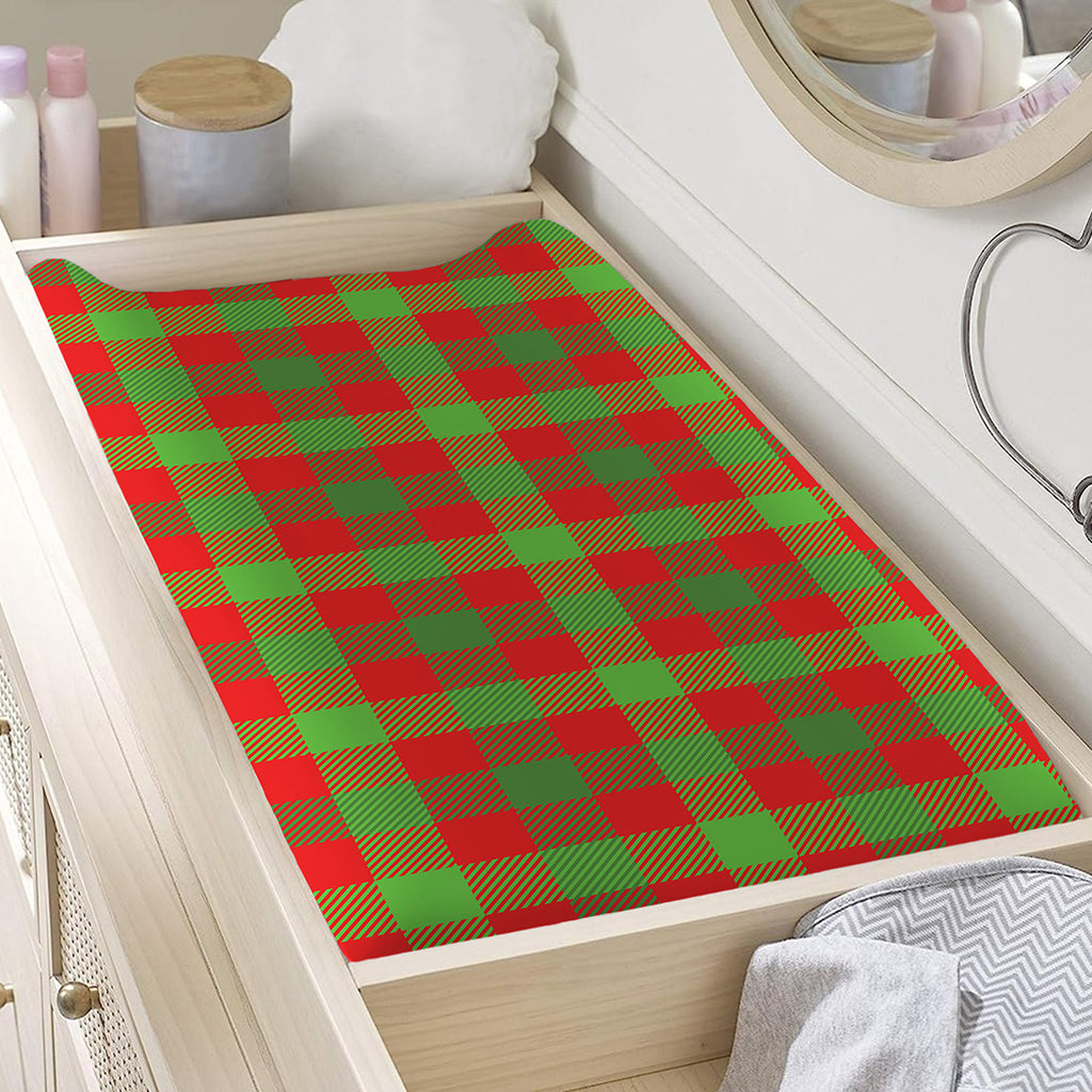 Christmas Buffalo Plaid Print Changing Pad Cover