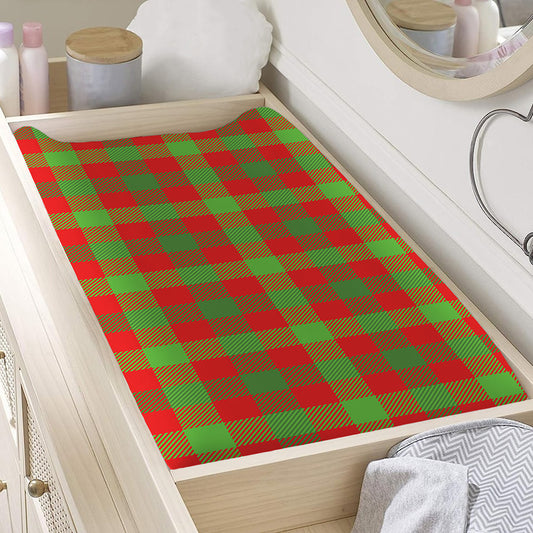 Christmas Buffalo Plaid Print Changing Pad Cover
