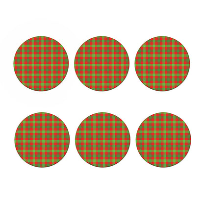 Christmas Buffalo Plaid Print Coaster Set