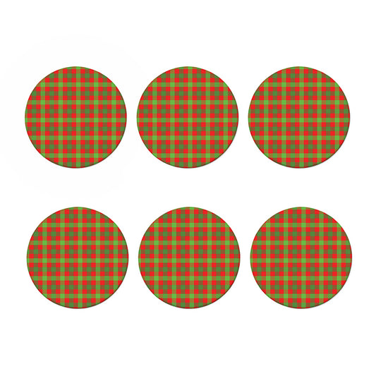 Christmas Buffalo Plaid Print Coaster Set