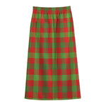 Christmas Buffalo Plaid Print Cotton Front Slit Maxi Skirt