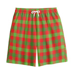 Christmas Buffalo Plaid Print Cotton Shorts