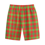 Christmas Buffalo Plaid Print Cotton Shorts