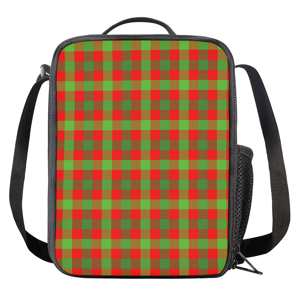 Christmas Buffalo Plaid Print Crossbody Lunch Bag