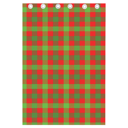 Christmas Buffalo Plaid Print Curtain