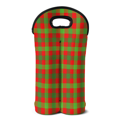 Christmas Buffalo Plaid Print Double Neoprene Wine Tote