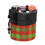 Christmas Buffalo Plaid Print Drawstring Makeup Bag