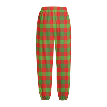 Christmas Buffalo Plaid Print Fleece Lined Knit Pants